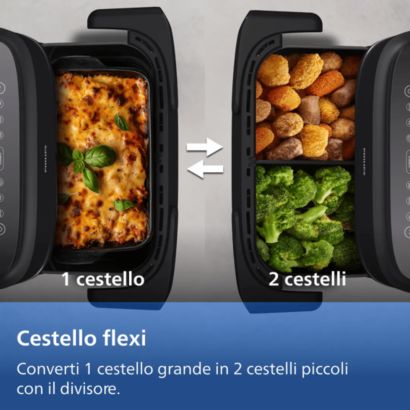 Il nostro airfryer con doppio cestello più compatto