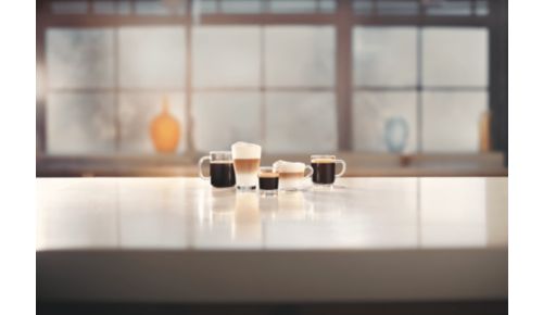 Enjoy 5 coffees at your fingertips, including cappuccino