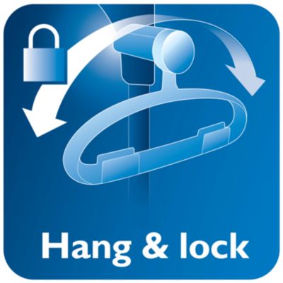 Unique Hang&Lock for stability during steaming