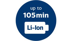 Powerful Li-Ion battery 105 min operating time