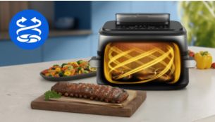 Tehnologia RapidAir Plus asigură rezultate crocante de fiecare dată