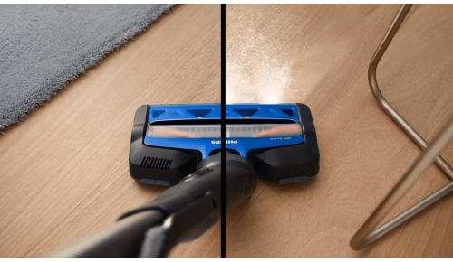 360-Grad-Saugdüse mit LED-Leuchten offenbart auch verborgenen Staub