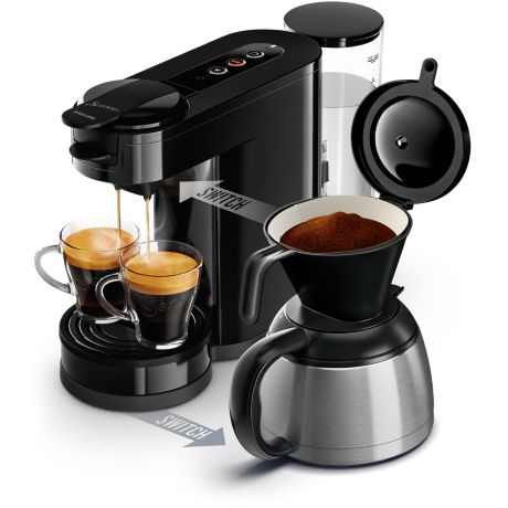 HD6591/69R1 Switch Machine à café à dosettes et filtre