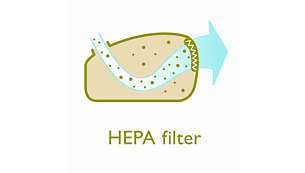 Filter HEPA pre vynikajúcu filtráciu vyfukovaného vzduchu