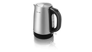 Robust metal kettle with brushed stainless steel body