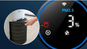Follow the smart filter status indicator on your device