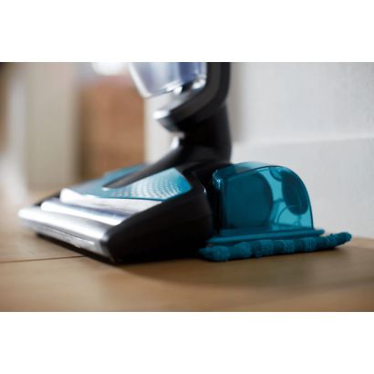 Siurbimas ir valymas šluoste vienu metu