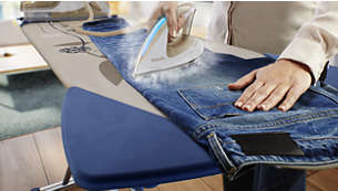 Iron jeans to silk, no need to change temperature setting