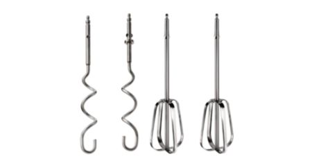 Beaters and dough hooks included