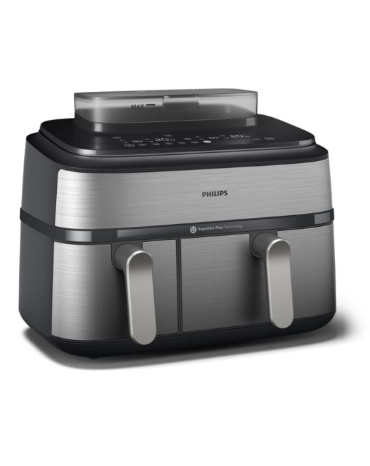 Airfryer, air fryer, dual basket, steam, RapidAir Plus, 5000 Series, NA555, NA555_00, NA555/00, NA555_09, NA555/09, stainless steel​