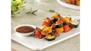 4 Spieße zur Zubereitung besonderer Grillrezepte