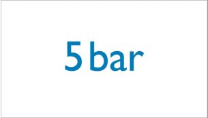Jusqu'&agrave; 5&nbsp;bars de pression
