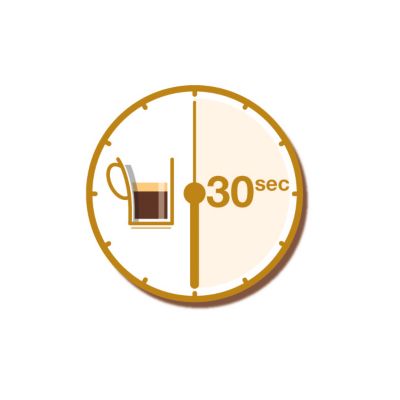 Una taza de café en aproximadamente 30 segundos