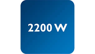 Effekt op til 2200 W muliggør konstant høj dampmængde