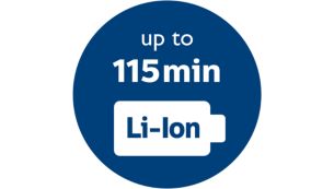 Мощный литий-ионный аккумулятор для автономной работы до 115&nbsp;минут