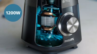 1200 W ProBlend Plus motor blends the hardest ingredients