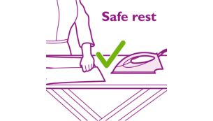 Safe iron rest with Optimal Temp technology
