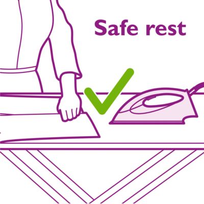 Sicherer Abstellplatz für Ihr Bügeleisen mit Optimal TEMP-Technologie