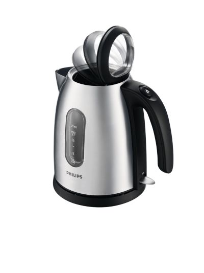 Spring lid with large opening for easy filling and cleaning