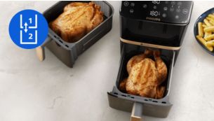 Kopiera enkelt tillagningsinst&auml;llningar mellan tv&aring; korgar.