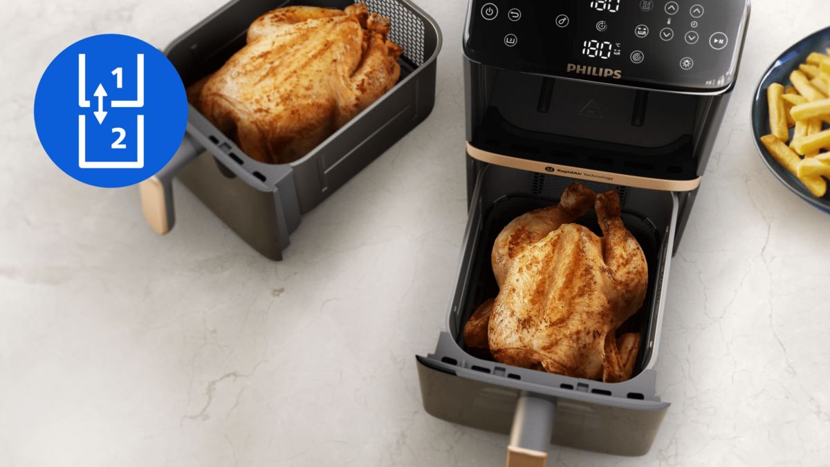 Easily copy cooking settings between two baskets.