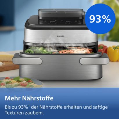 Megabasket. Mega Möglichkeiten: Steam. Airfry. SteamFry.