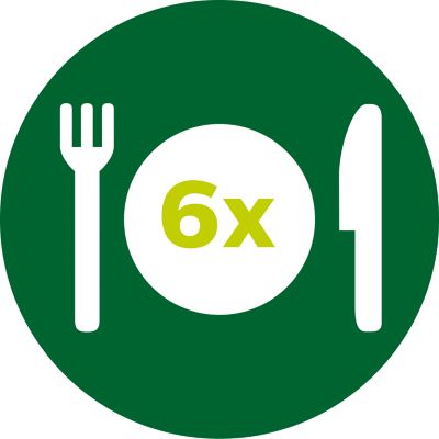 XXL family size fits a whole chicken or 1.4 kg of fries