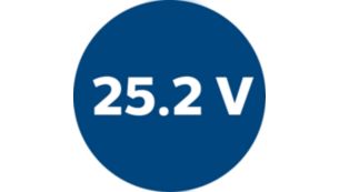 強而有力的 25.2V 鋰電池，提供達 1 小時的清潔時間