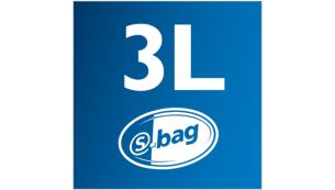 3 litru s-bag maisiņš nodrošina ilgstošu darbību