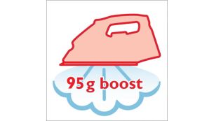 Stoomstoot tot 95 g voor de meest hardnekkige kreuken