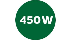 450 W motoreffekt även för de tuffaste degarna