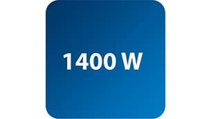 Potencia de hasta 1400 W para una salida de vapor de flujo alto y constante