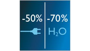 توفير ما يصل إلى 50% من الطاقة. توفير ما يصل إلى 70% من المياه*