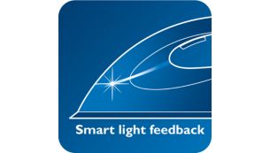 Iron with smart light feedback indicator