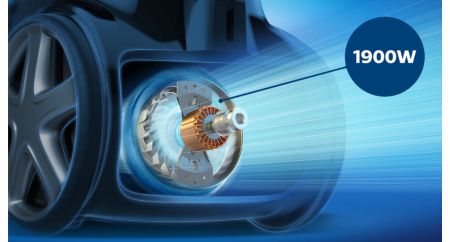 1900W durable motor for high suction power