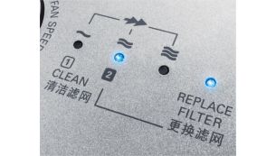 当需要更换过滤网时，滤网更换提醒指示灯会发出提示
