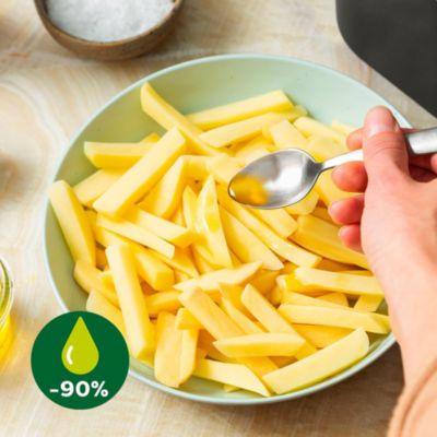 Alimentos fritos com 90% menos gordura*