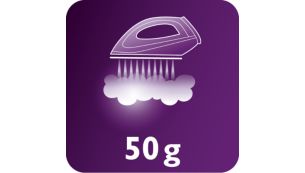 Dampfleistung von bis zu 50 g/Min. für effektiveres Glätten