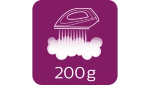 Steam boost up to 200 g