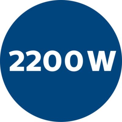 2200 Watt motor generating max. 500 Watt suction power