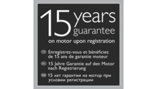 15-års garanti på motoren