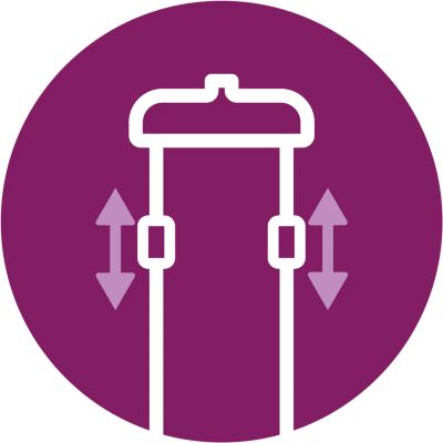 Adjustable double pole for various height settings