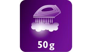 Подача пара до 50 г/мин для лучшего разглаживания складок