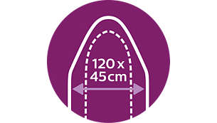 In einem Zuge mehr bügeln: XL-Bügelbrett (120 x 45 cm)