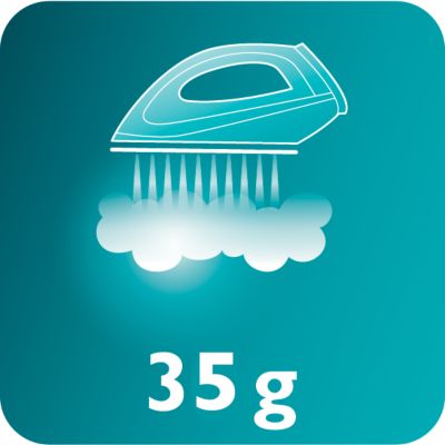 Saída de vapor constante de até 35 g/min