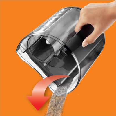 Advanced dust container design for easy to emptying