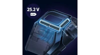 До 75 мин* почистваща сила с 25,2 V литиево-йонна батерия
