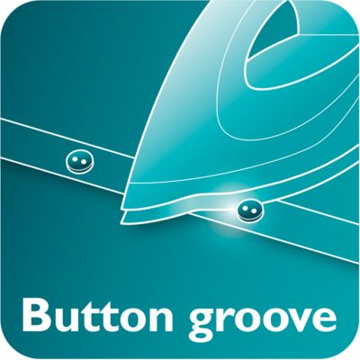 Button groove speeds up ironing along buttons and seams