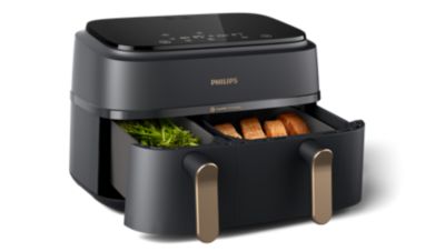 200 Stuks Airfryer-bakpapier Voor Philips Dual Basket Airfryer 3000 Serie Rechthoekig Heteluchtfriteuse Airfryer Accessoires