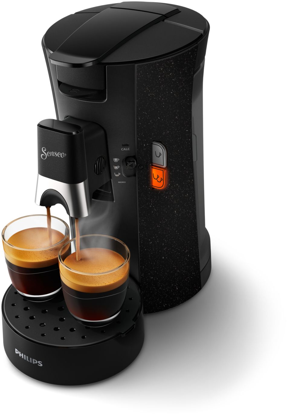 Philips macchinetta per il caffè Senseo, per cialde (caffè Crema Plus con possibilità di sceglierne l'intensità) Nero